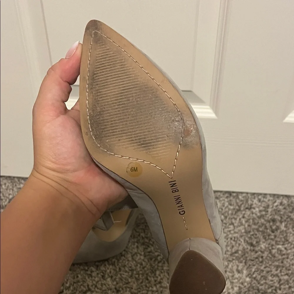 Gianni Bini Gray Suede Heels - Picture 5 of 5